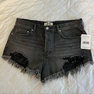 Free People distressed denim shorts